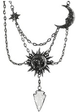 Restyle Gothic sieraden Steampunk sieraden - Ketting Moon & Sun met kwarts kristal - Restyle