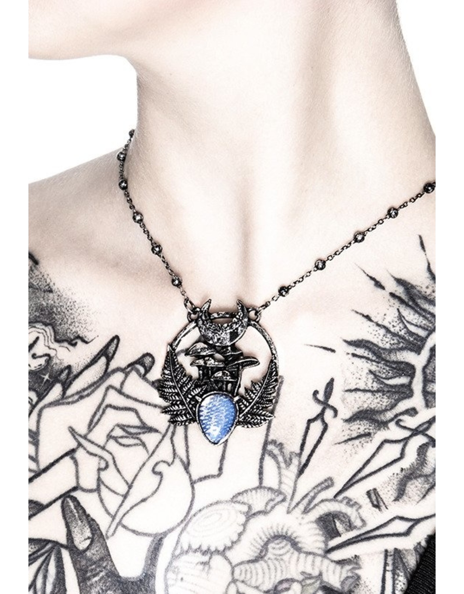 Restyle Gothic en Steampunk accessoires - Ketting met Maansteen Magic Forest - Restyle