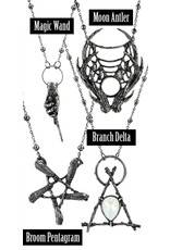 Restyle Gothic jewellery Steampunk jewellery - Necklace with pendant Broom pentagram - Restyle