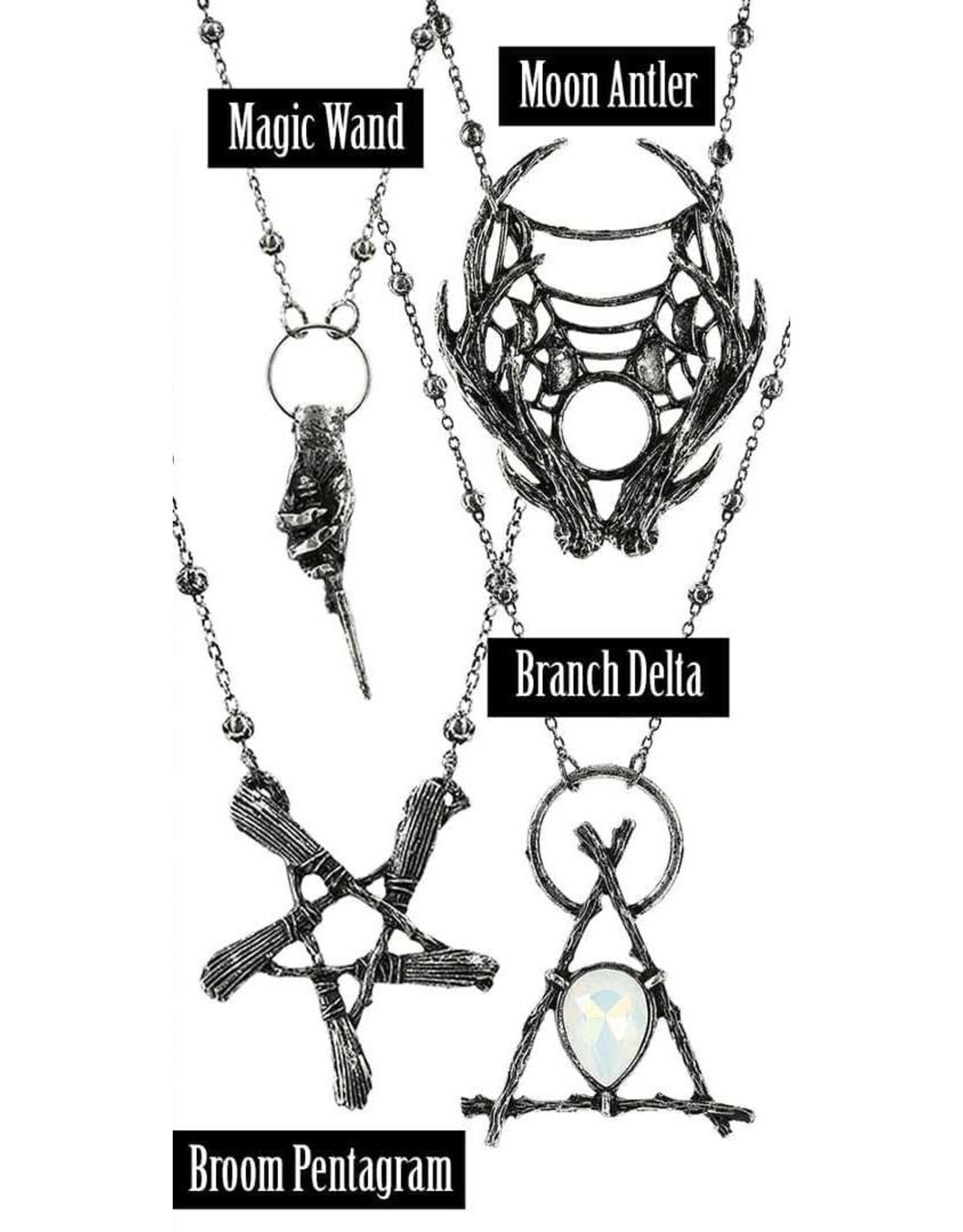 Restyle Gothic sieraden Steampunk sieraden - Ketting met hanger Broom pentagram - Restyle