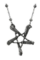 Restyle Gothic jewellery Steampunk jewellery - Necklace with pendant Broom pentagram - Restyle