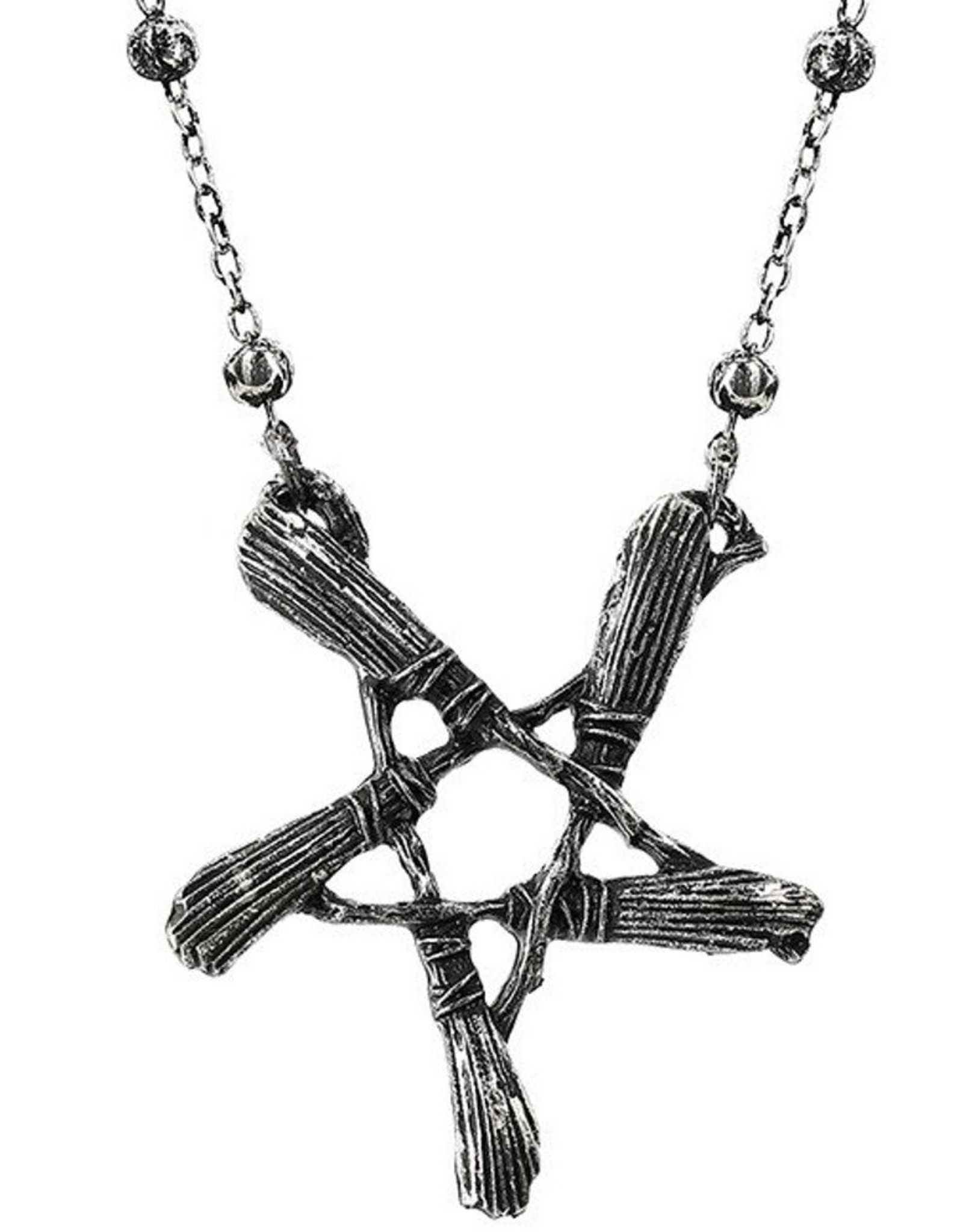 Restyle Gothic sieraden Steampunk sieraden - Ketting met hanger Broom pentagram - Restyle