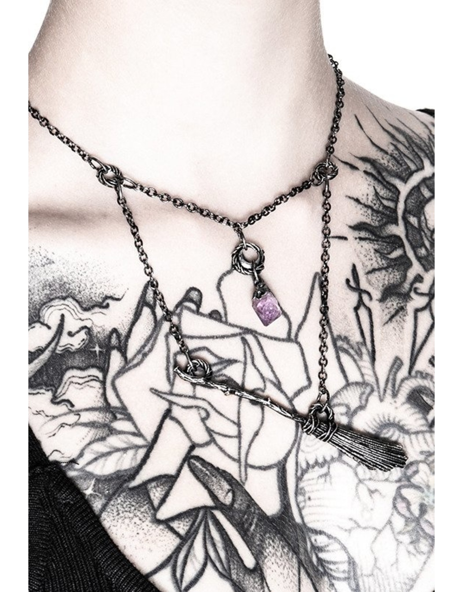 Restyle Gothic jewellery Steampunk jewellery - Necklace Witch Broomstick  - Restyle