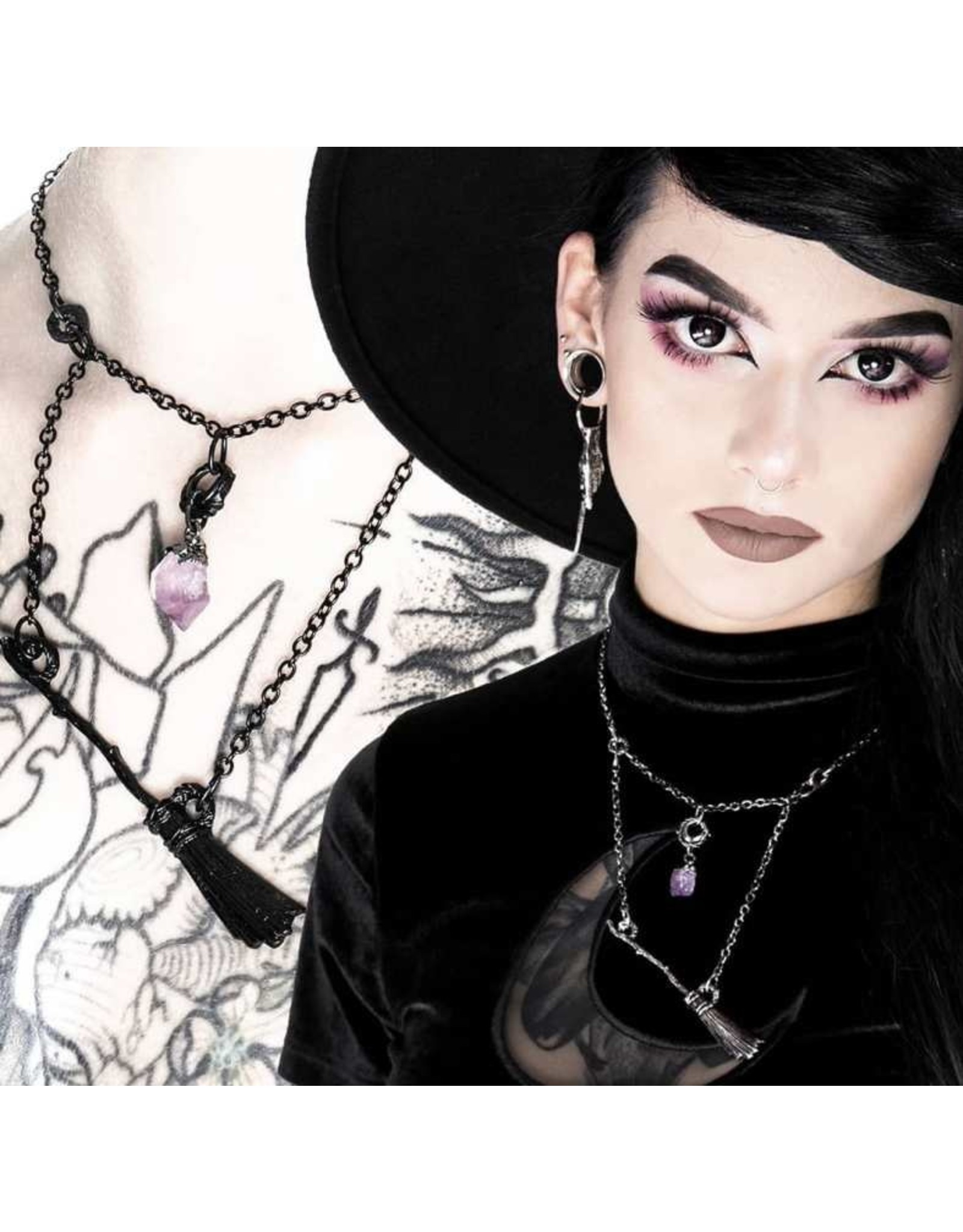 Restyle Gothic jewellery Steampunk jewellery - Necklace Witch Broomstick  - Restyle