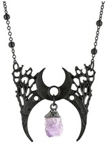 Restyle Gothic jewellery Steampunk jewellery - Necklace with crystal Branch Crescent (black) - Restyle