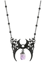 Restyle Gothic jewellery Steampunk jewellery - Necklace with crystal Branch Crescent (black) - Restyle