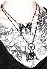 Restyle Gothic sieraden Steampunk sieraden - Ketting met kristal Branch Crescent (zwart)- Restyle