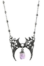 Restyle Gothic jewellery Steampunk jewellery - Necklace with crystal Branch Crescent (silver) - Restyle