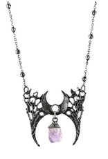 Restyle Gothic sieraden Steampunk sieraden - Ketting met kristal Branch Crescent (zilver) - Restyle