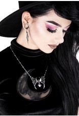 Restyle Gothic jewellery Steampunk jewellery - Necklace with crystal Branch Crescent (silver) - Restyle