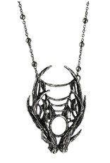 Restyle Gothic sieraden Steampunk sieraden - Ketting met Maanfasen 3D Moon Antler - Restyle