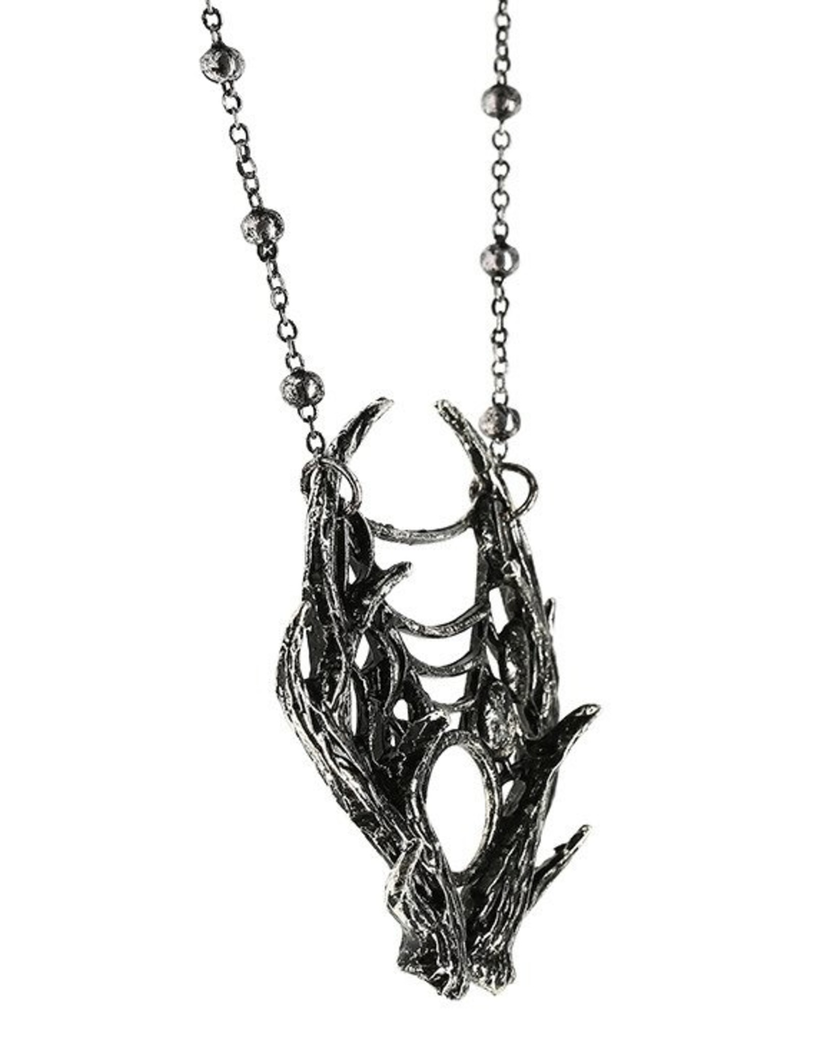 Restyle Gothic jewellery Steampunk jewellery -  Moon phase necklace 3D Moon Antler - Restyle