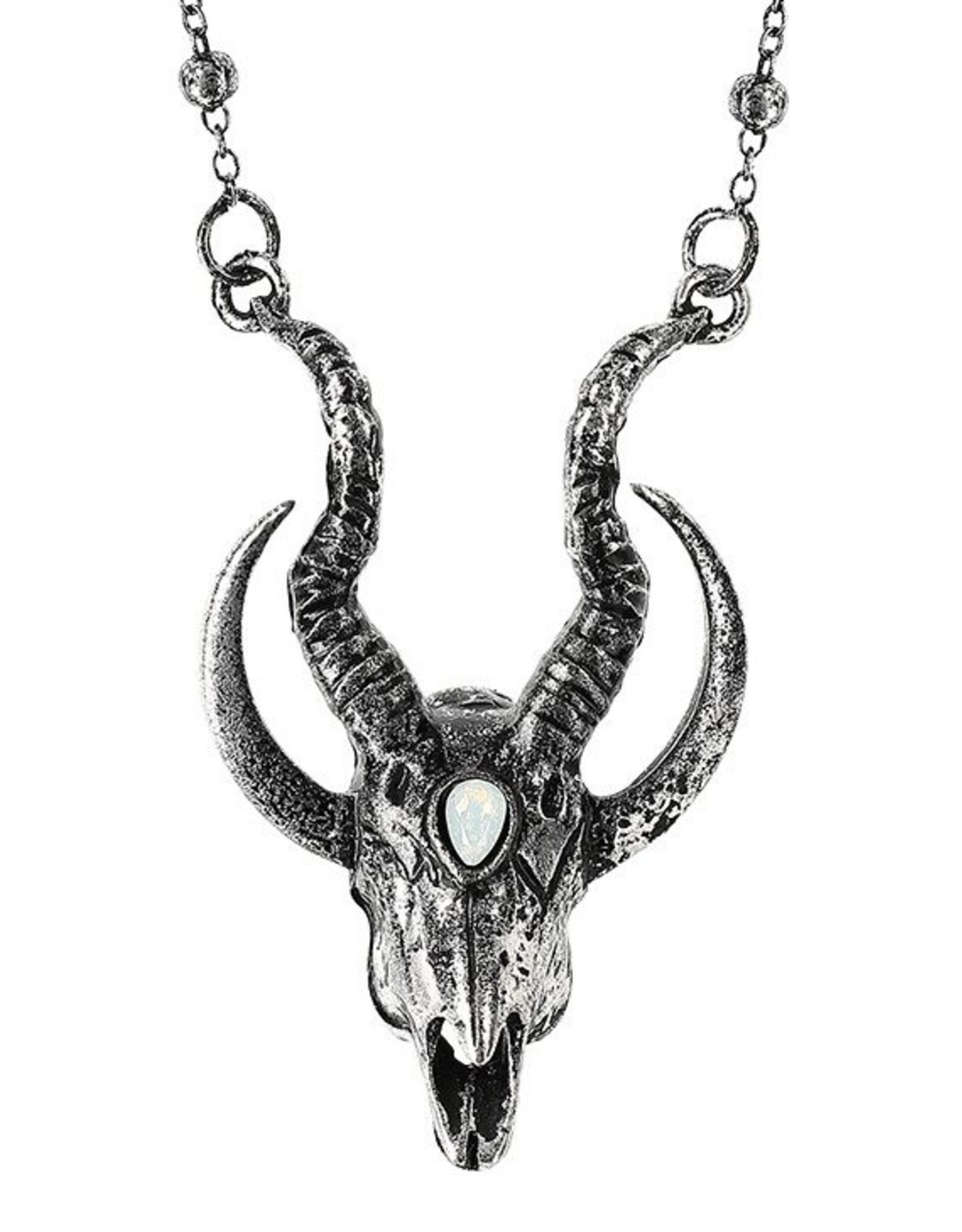 Restyle Gothic jewellery Steampunk jewellery - Gothic ketting 3D Crescent Skull - Restyle