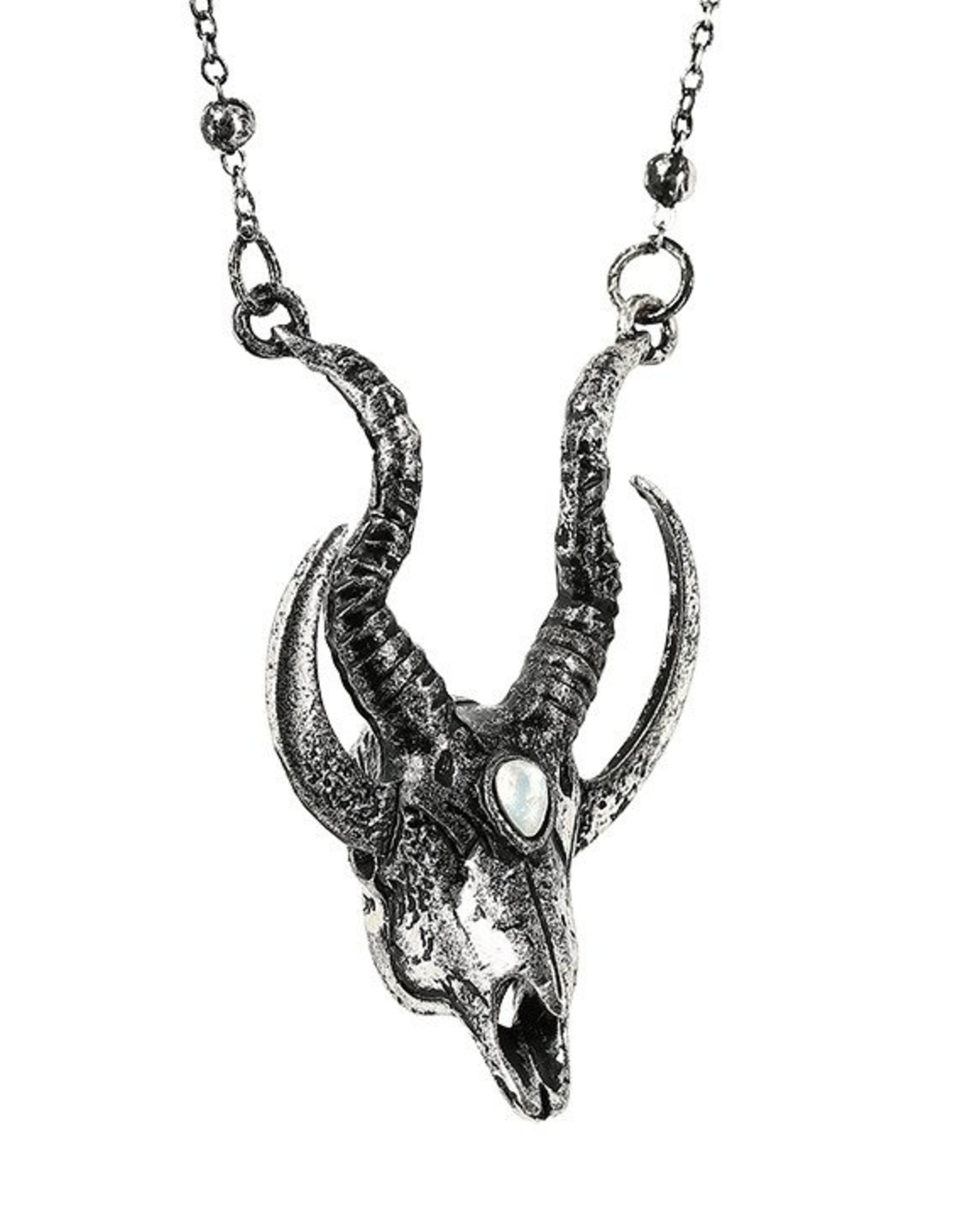 Restyle Gothic jewellery Steampunk jewellery - Gothic ketting 3D Crescent Skull - Restyle