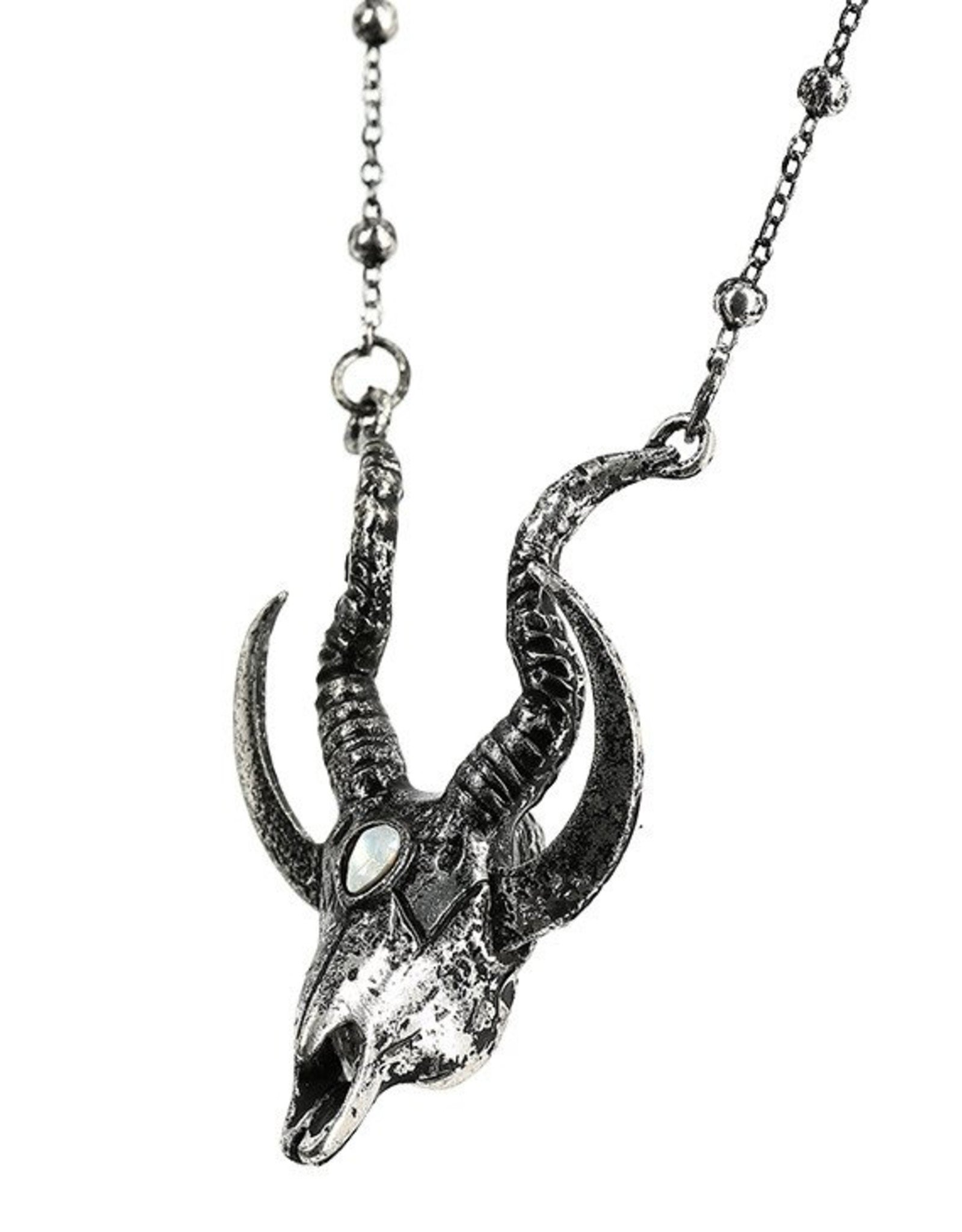 Restyle Gothic jewellery Steampunk jewellery - Gothic ketting 3D Crescent Skull - Restyle