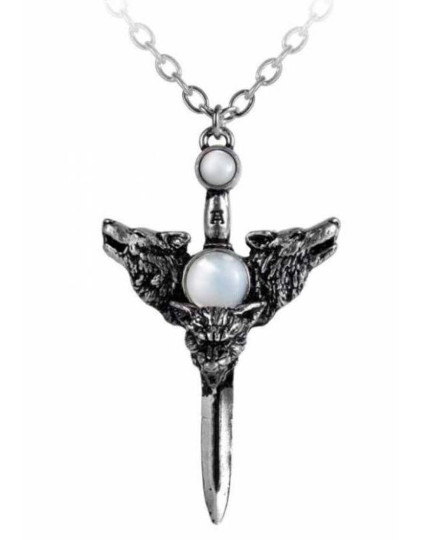 Alchemy Gothic and  spiritual accessories - Wolverine Moon pendant and necklace Alchemy