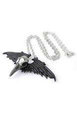 Alchemy Gothic jewellery Steampunk jewellery -  Raven skull necklace Ravenger - Alchemy