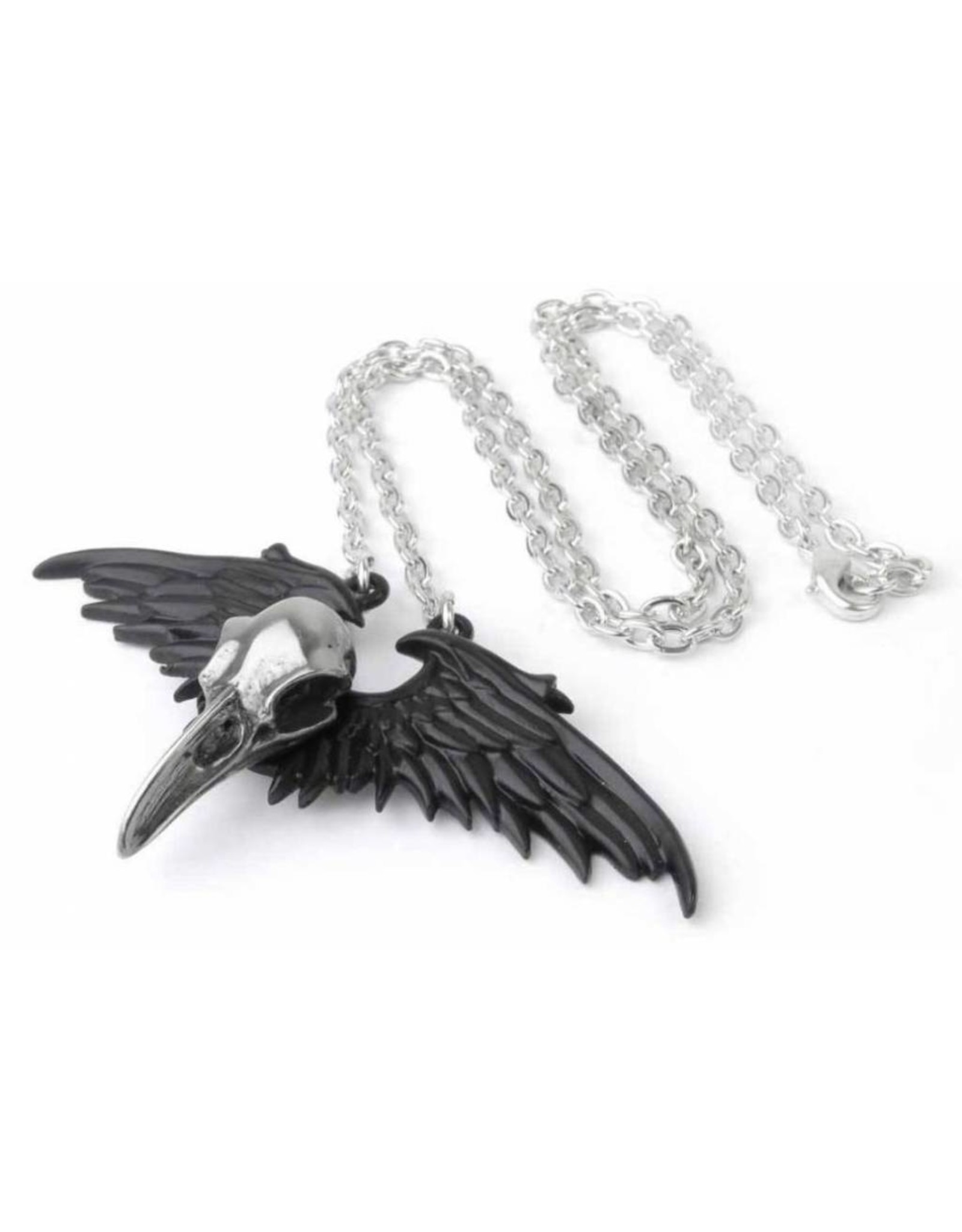 Alchemy Gothic jewellery Steampunk jewellery -  Raven skull necklace Ravenger - Alchemy