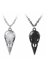 Alchemy Gothic jewellery Steampunk jewellery -  Friendship necklace Coeur Crane - Couple's - Alchemy