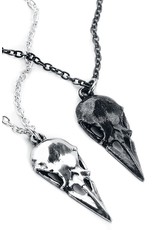 Alchemy Gothic jewellery Steampunk jewellery -  Friendship necklace Coeur Crane - Couple's - Alchemy