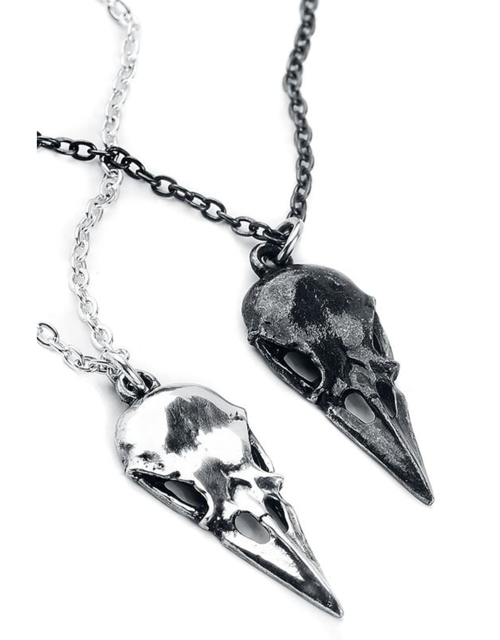 Alchemy Gothic jewellery Steampunk jewellery -  Friendship necklace Coeur Crane - Couple's - Alchemy