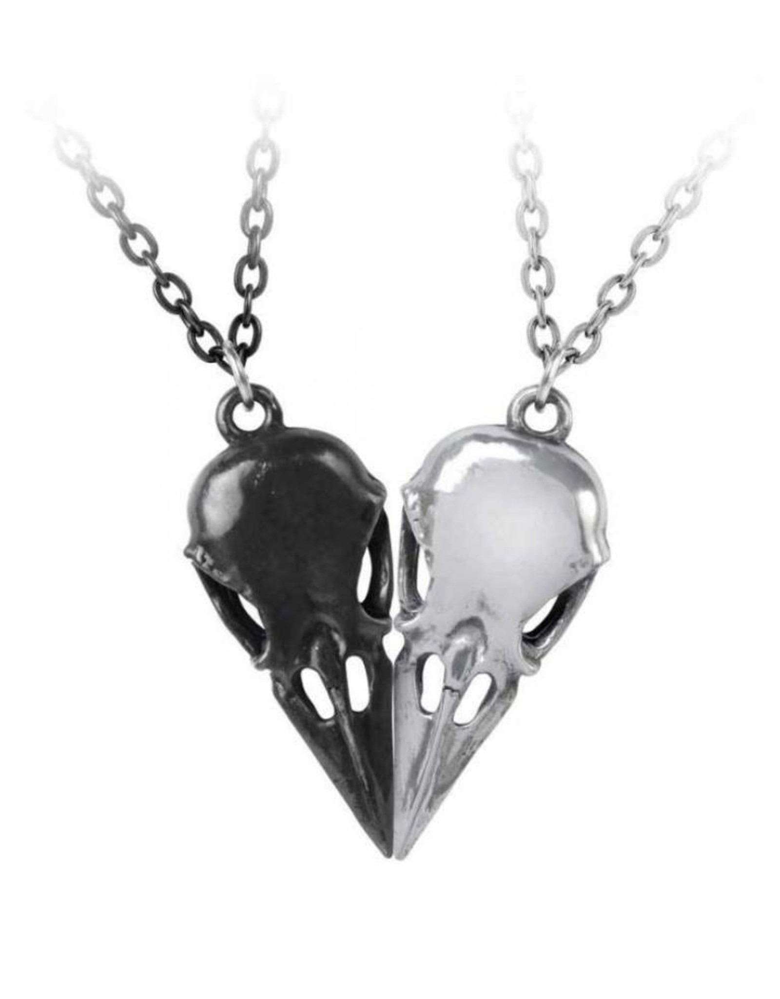 Alchemy Gothic jewellery Steampunk jewellery -  Friendship necklace Coeur Crane - Couple's - Alchemy