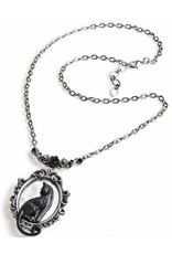 Alchemy Gothic jewellery Steampunk jewellery - Black Cat Necklace Feline Felicity - Alchemy