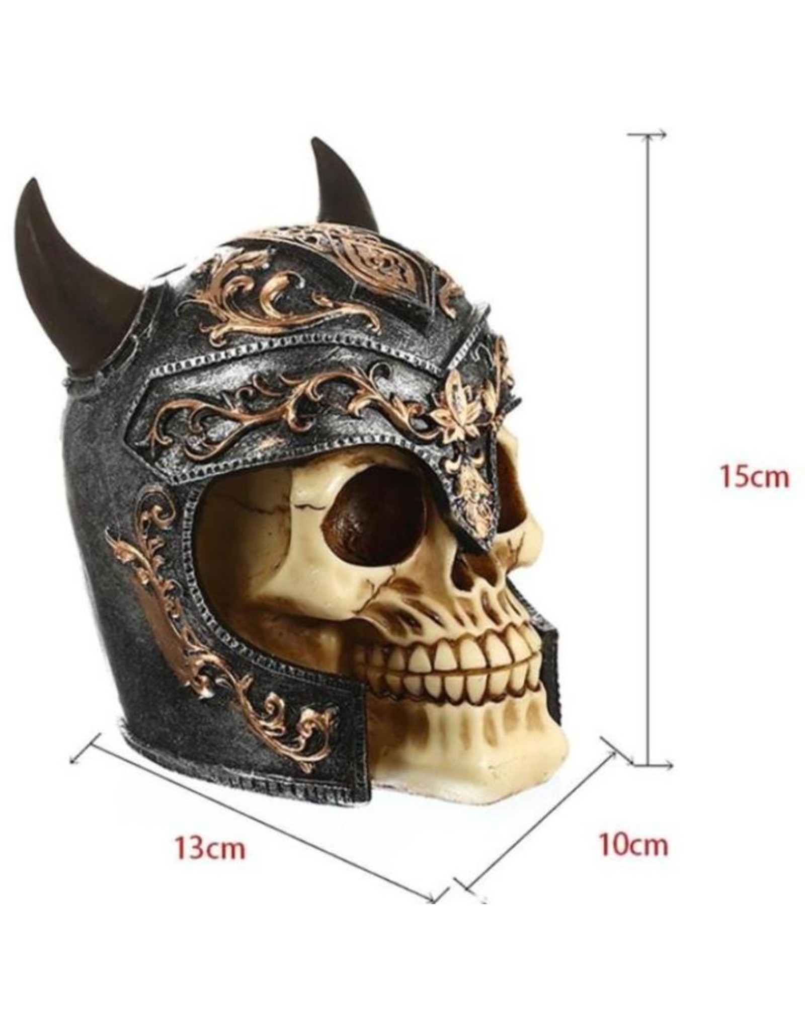 Dark Desire Gothic accessoires - Schedel Viking Groot