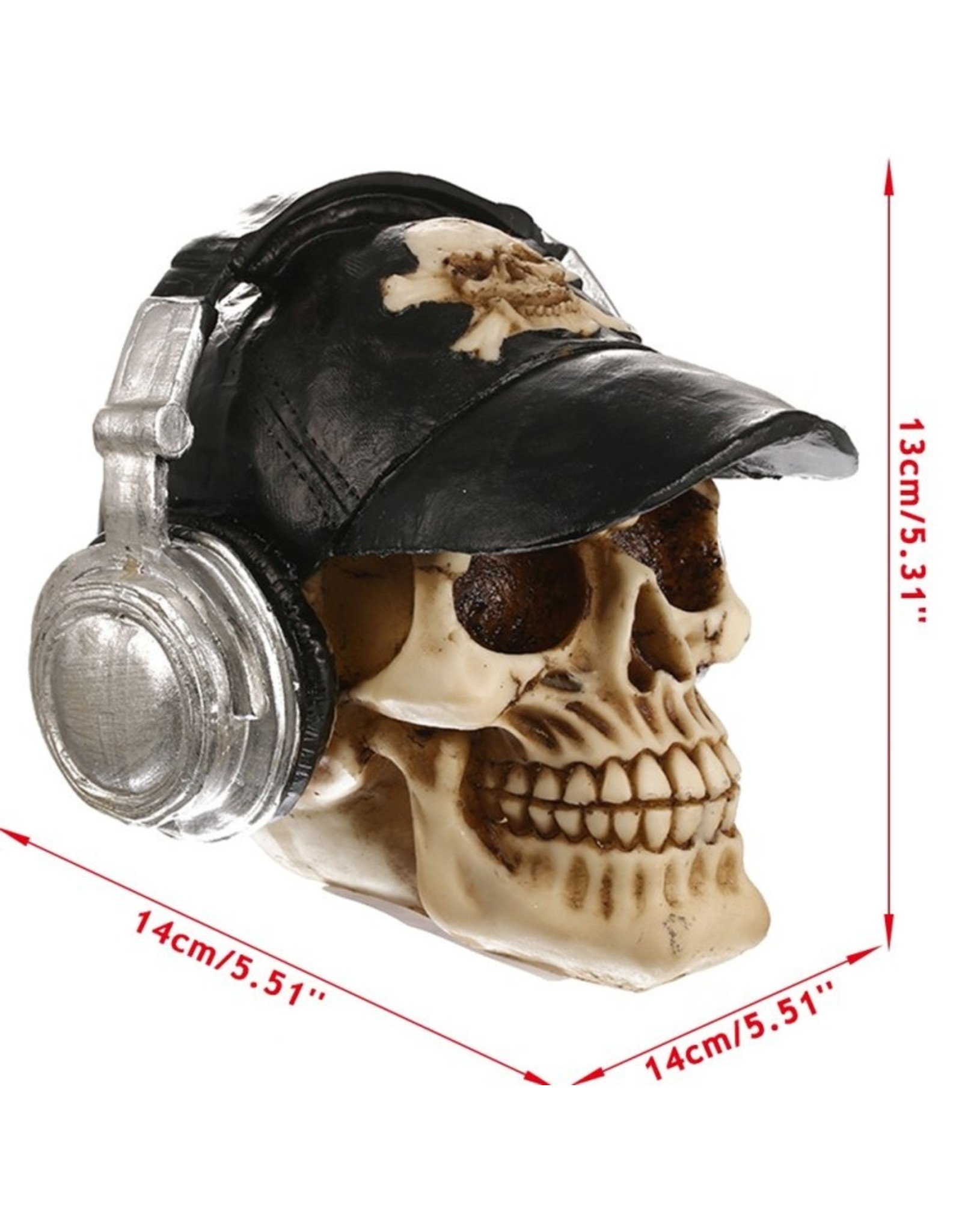 Dark Desire Gothic accessories - Skull with headphone