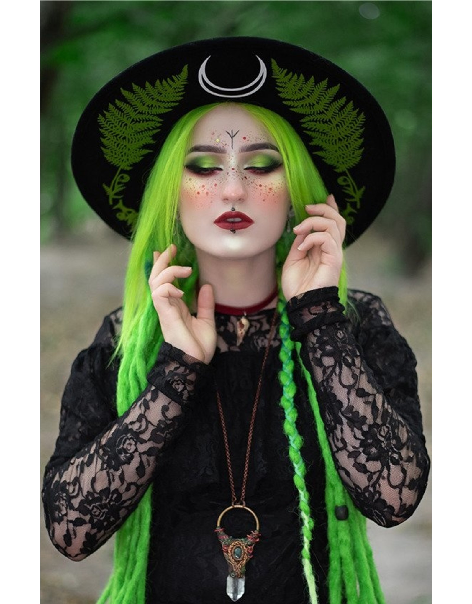 Restyle Gothic and Steampunk accessories - Forest Witch Hat with wide brim Restyle