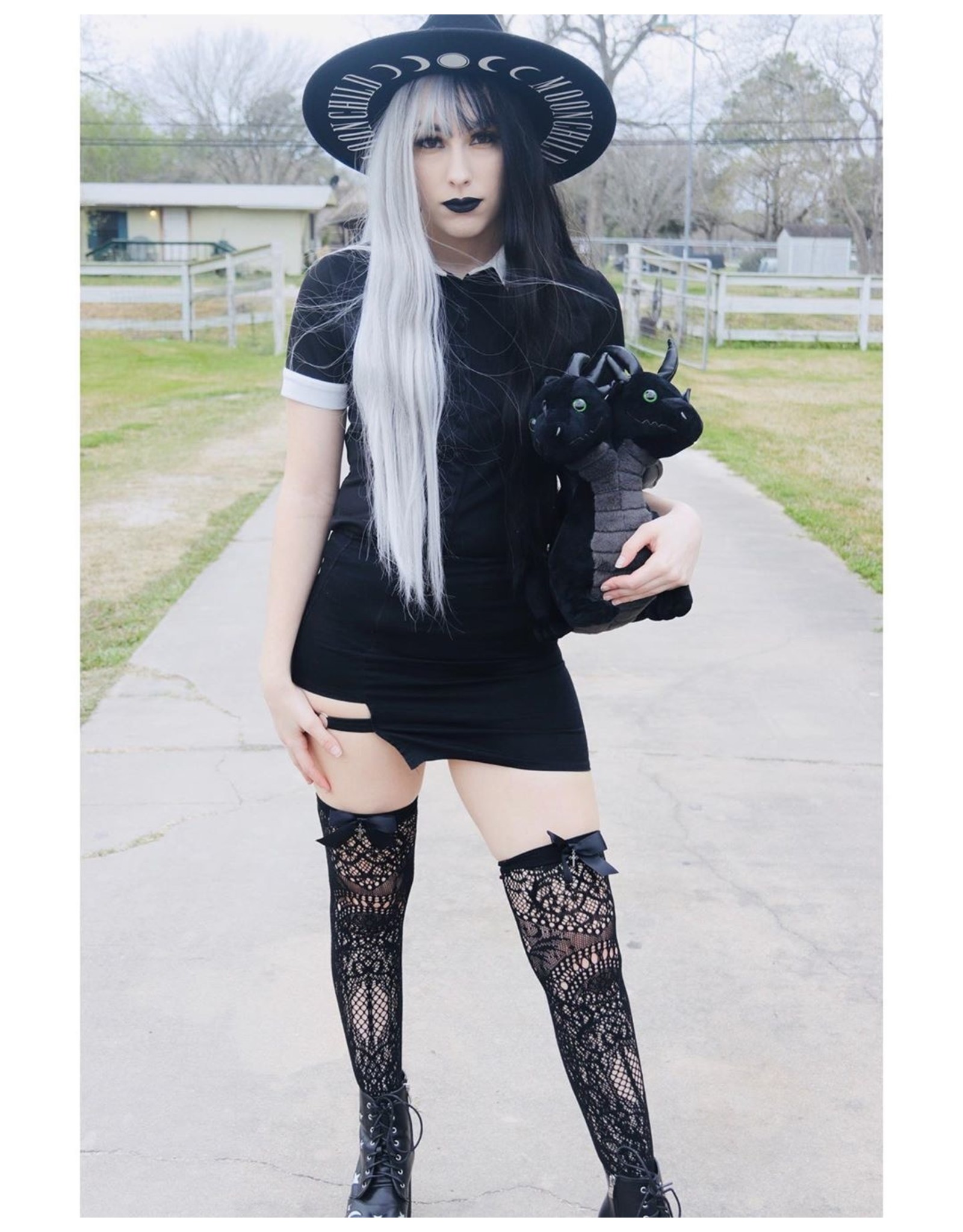 Restyle Gothic and Steampunk accessories - Hat with wide brim and Moon Phases - Moon Child