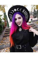 Restyle Gothic and Steampunk accessories - Hat with wide brim and Moon Phases - Moon Child