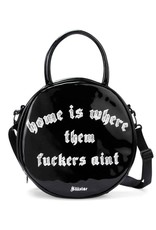 Killstar Gothic bags Steampunk bags - Killstar Minerva handbag face print round lacquer