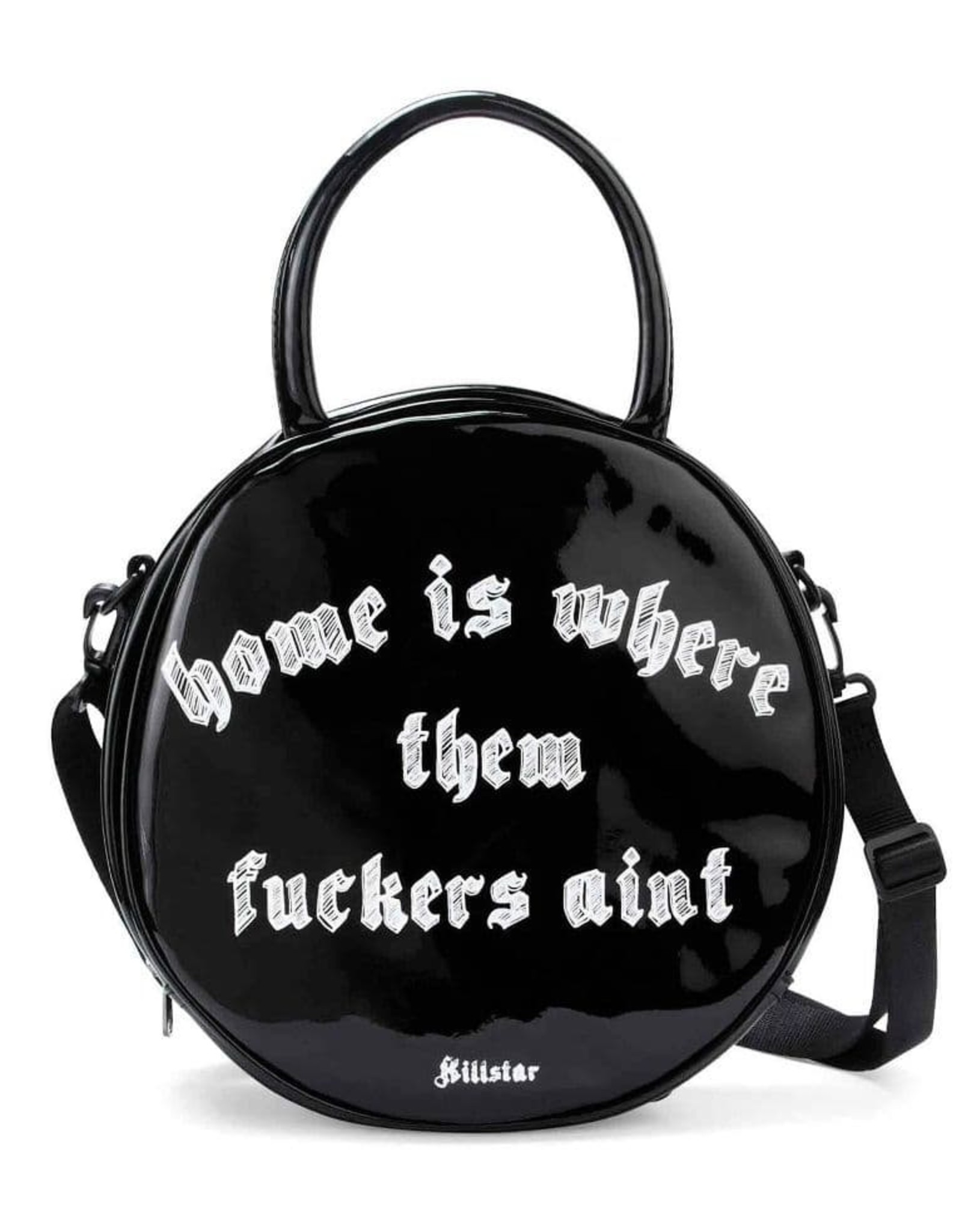 Killstar Gothic bags Steampunk bags - Killstar Minerva handbag face print round lacquer