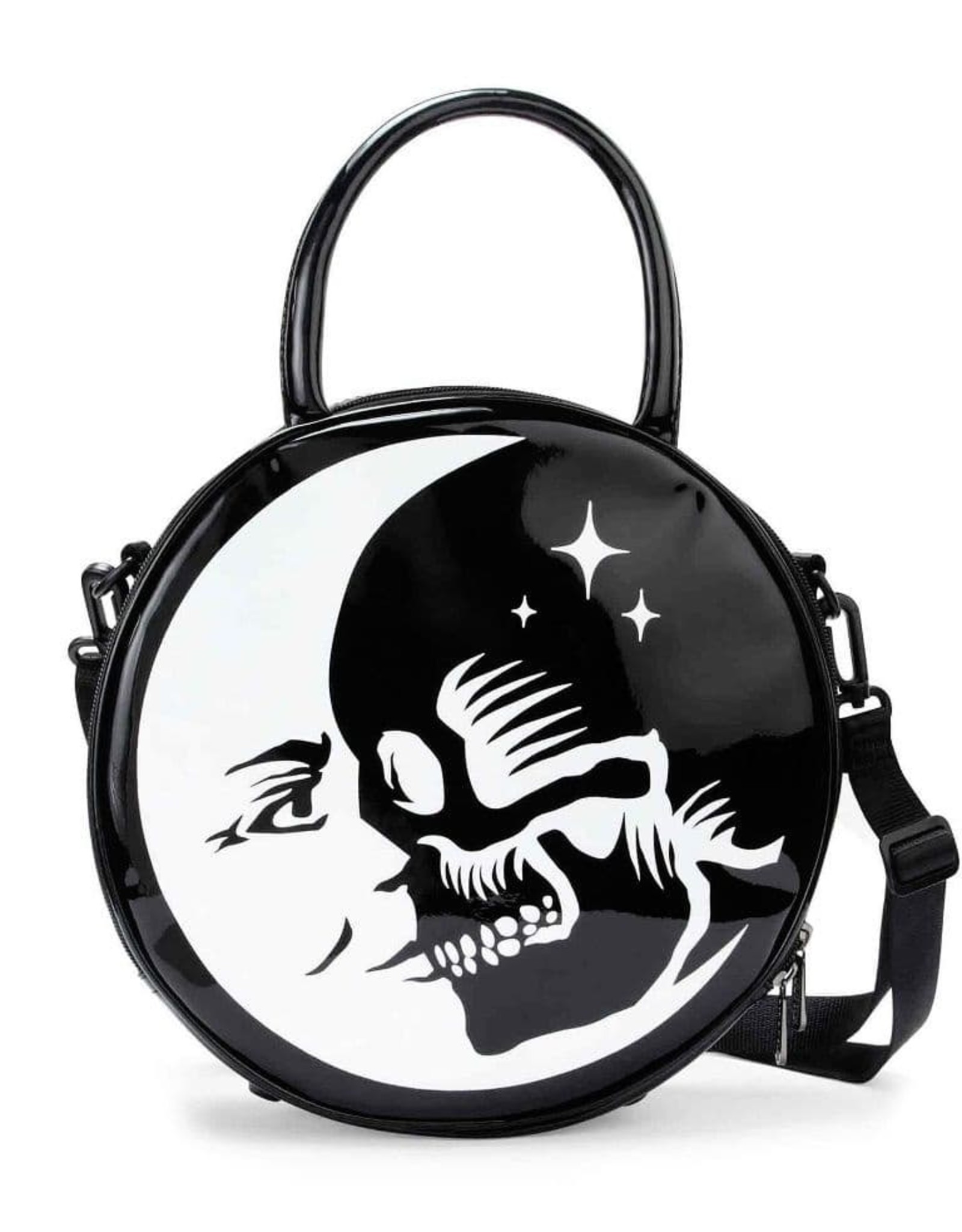 Killstar Gothic bags Steampunk bags - Killstar Luna Morte handbag round lacquer