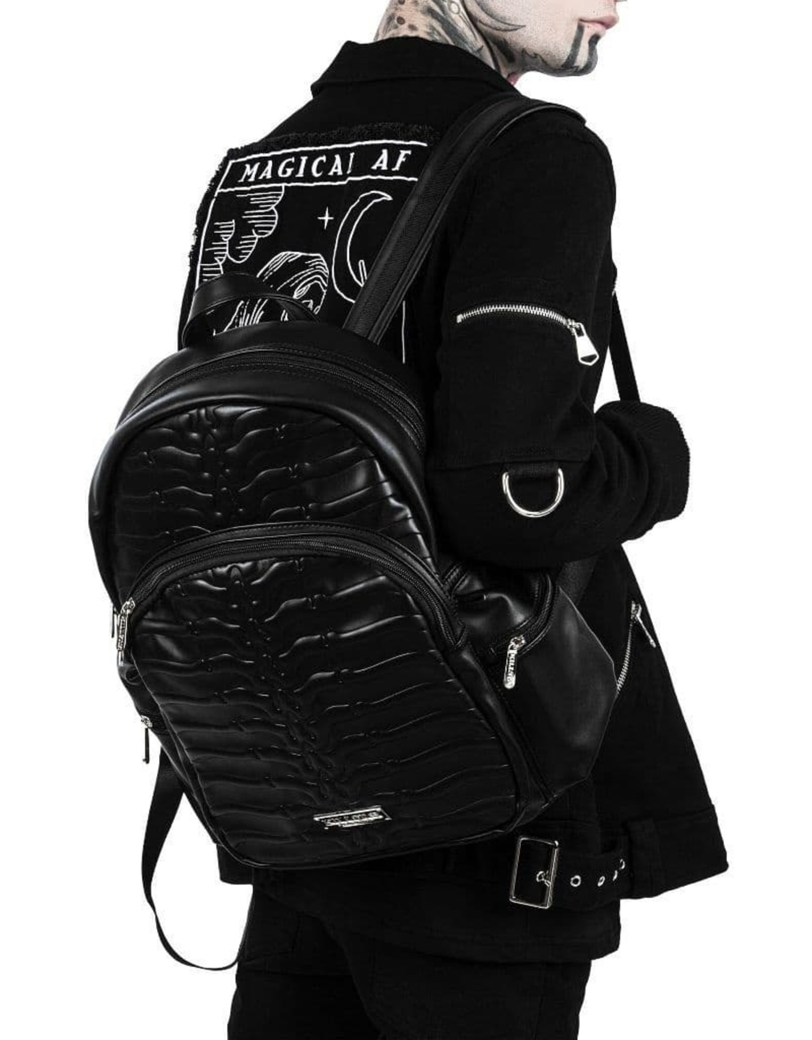 Killstar Gothic bags Steampunk bags - Killstar backpack Hellrazer Spine print