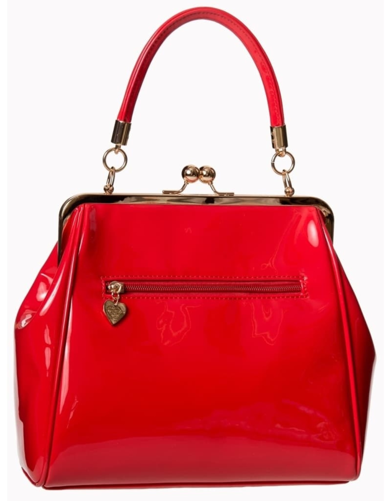 Banned Retro tassen Vintage tassen - Banned 50s lak handtas American Vintage (rood)