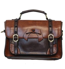 Retro Banned Retro hand bag with buckles en bow (l.coffee)