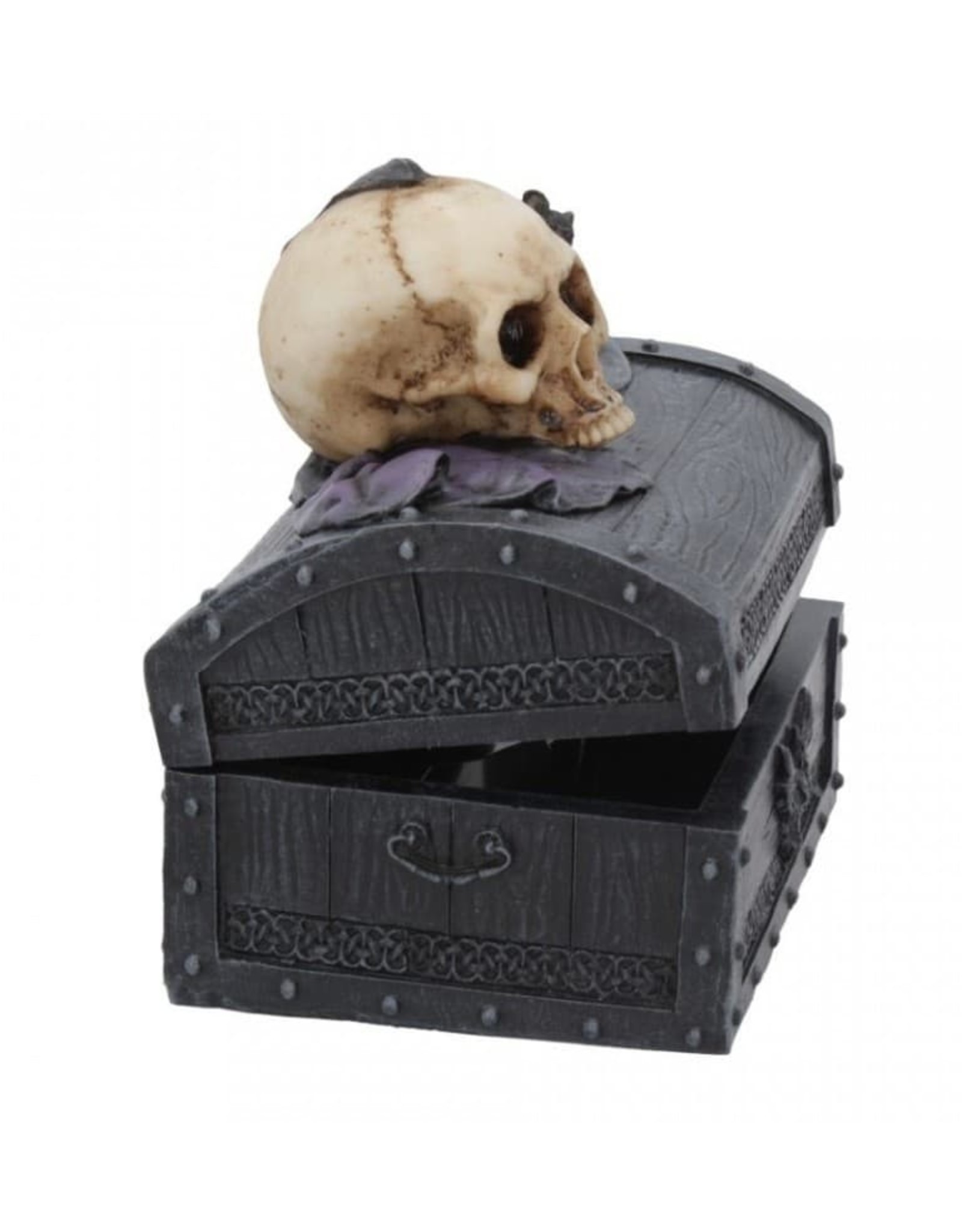 Alator Gothic and Steampunk accessories - Dark Shroud Bat & Skull Treasure Chest - Nemesis Now