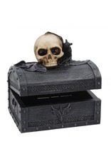 Alator Gothic and Steampunk accessories - Dark Shroud Bat & Skull Treasure Chest - Nemesis Now