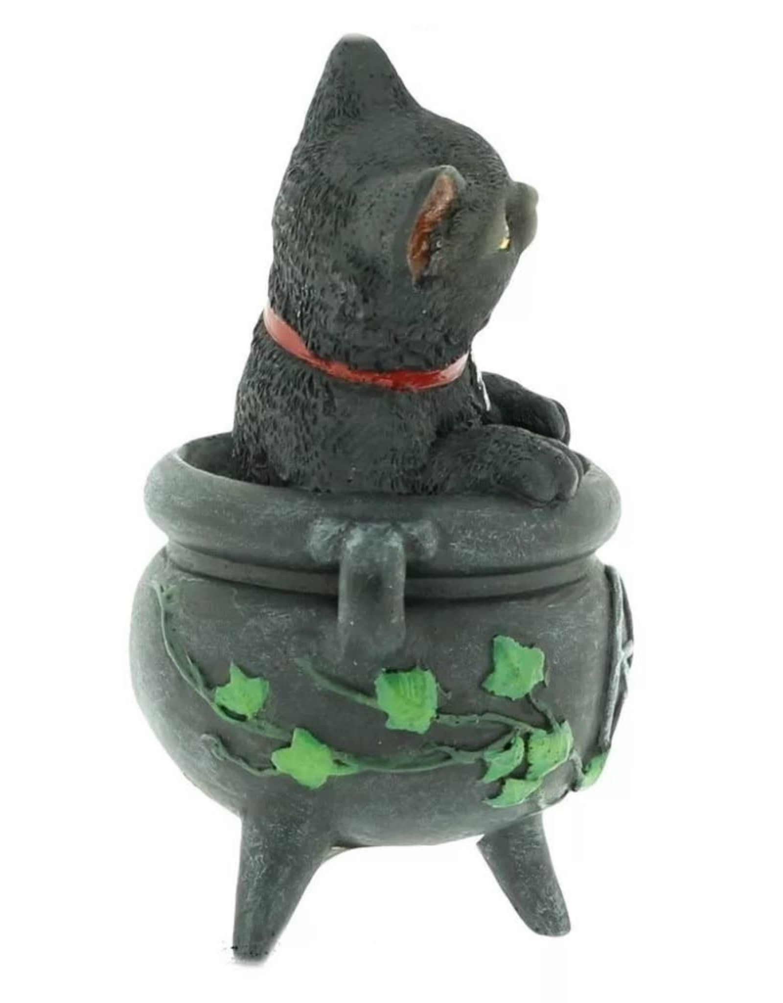 Alator Collectables -  Black Cat Smudge in Cauldron figurine  12cm - Lisa Parker