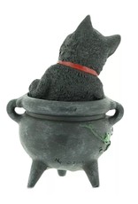 Alator Collectables - Zwarte Kat Smudge in Heksen Ketel beeldje  12cm - Lisa Parker
