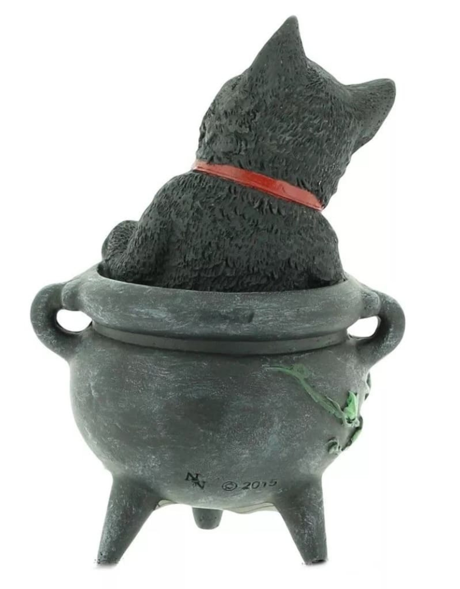 Alator Collectables -  Black Cat Smudge in Cauldron figurine  12cm - Lisa Parker
