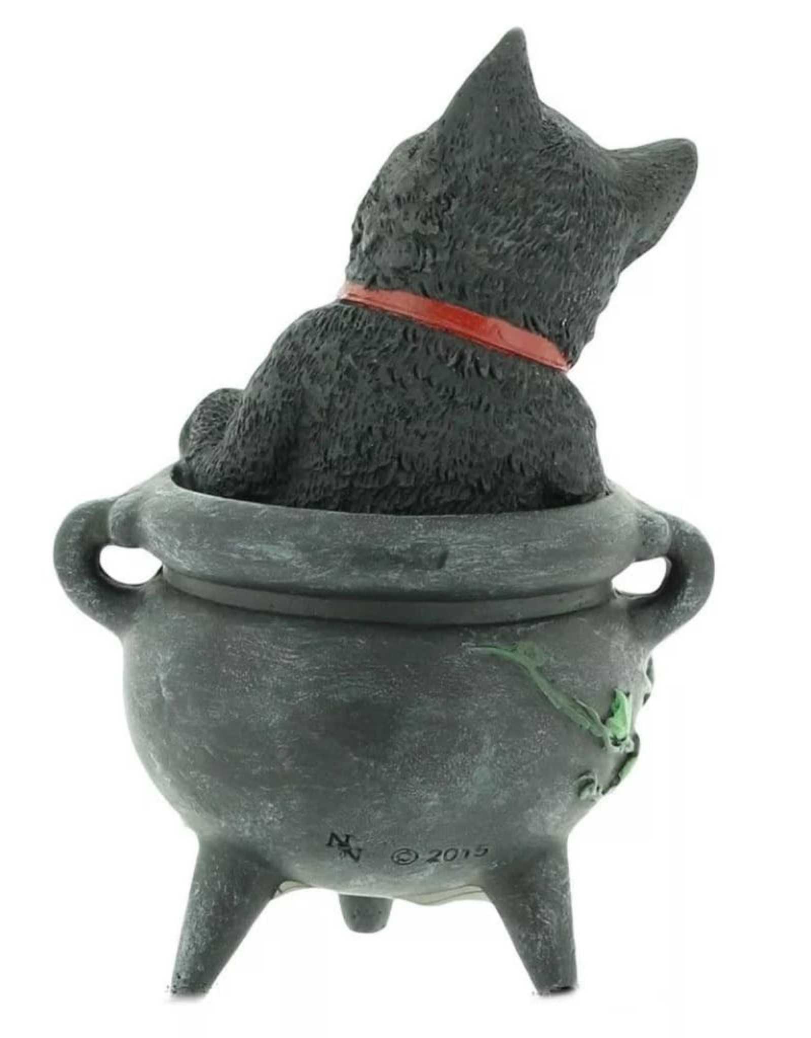 Alator Collectables - Zwarte Kat Smudge in Heksen Ketel beeldje  12cm - Lisa Parker