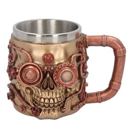 NemesisNow Steampunk Tankard Steaming Skull - Nemesis Now