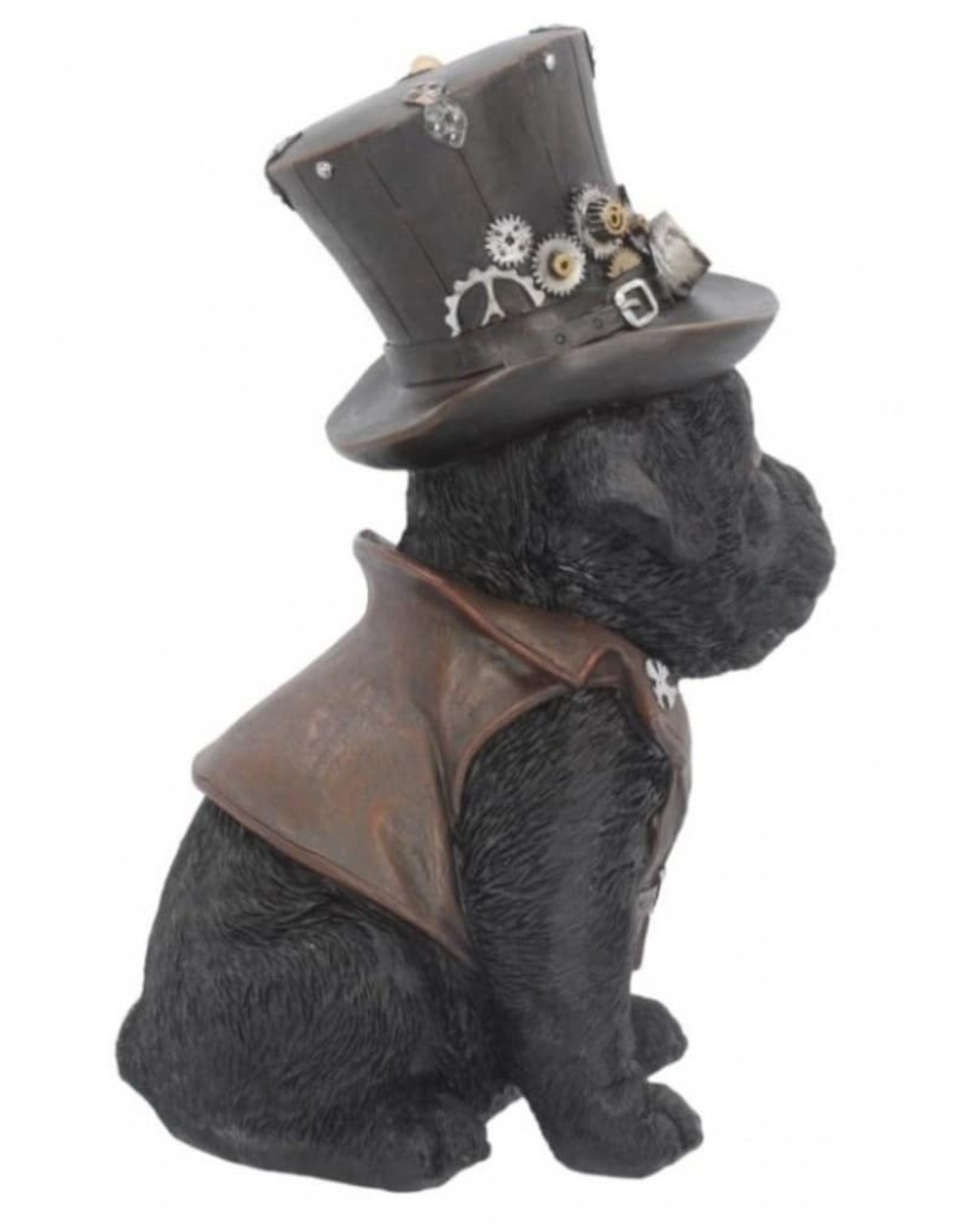 Alator Collectables - Steampunk Dog with top hat Cogsmiths - Nemesis Now