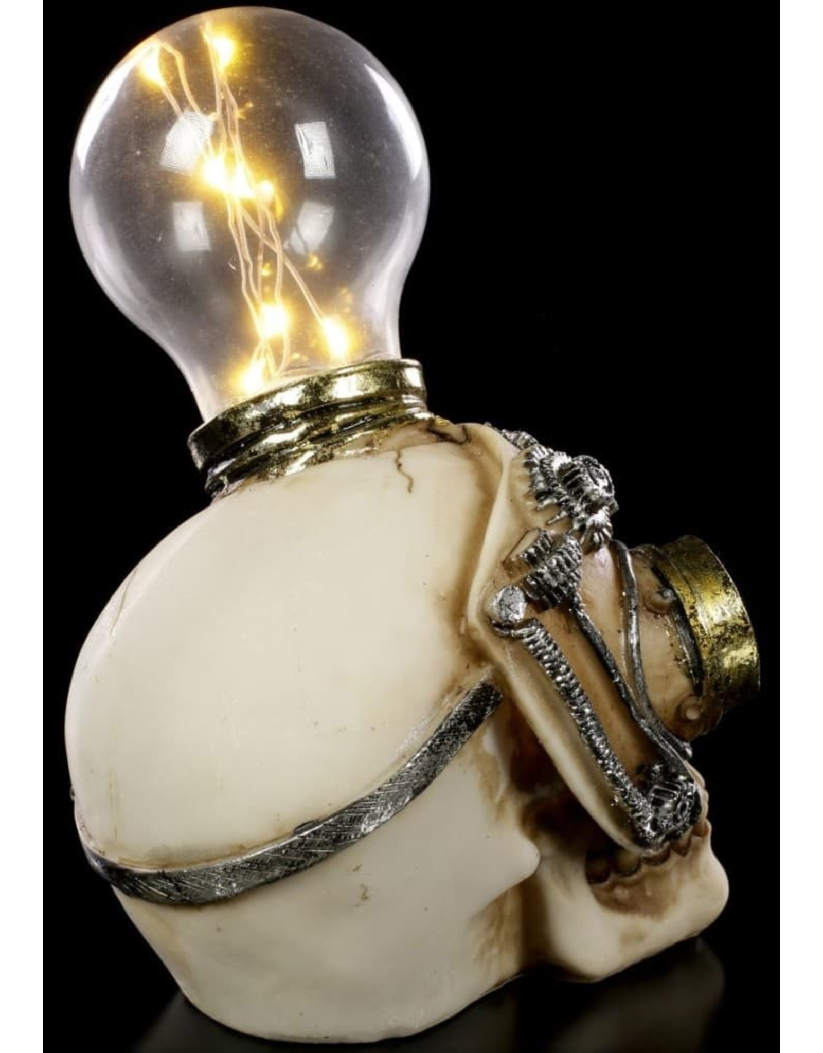 Alator Skulls - Steampunk Skull with light bulb Light Minded - Nemesis Now