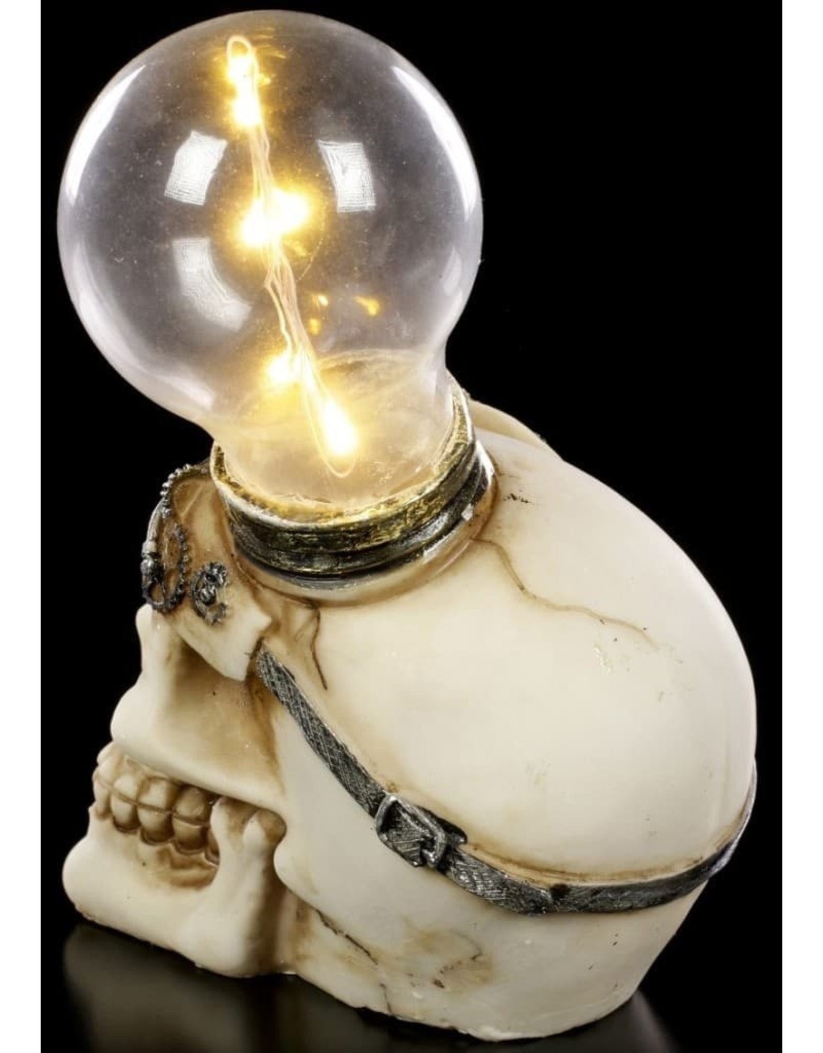 Alator Skulls - Steampunk Skull with light bulb Light Minded - Nemesis Now