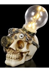 Alator Skulls - Steampunk Skull with light bulb Light Minded - Nemesis Now