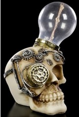 Alator Skulls - Steampunk Skull with light bulb Light Minded - Nemesis Now